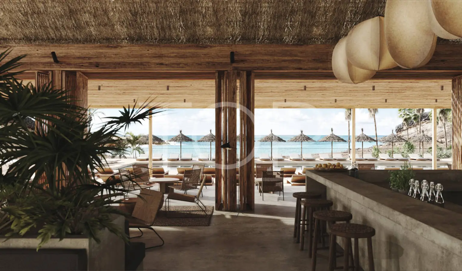 Cuna del Alma render interior beach club