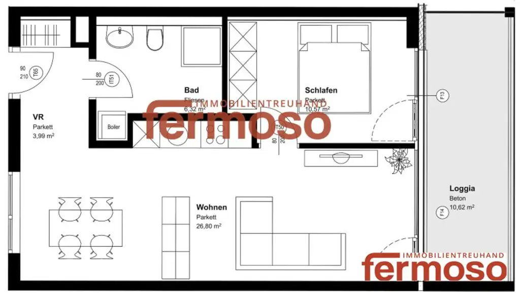 Moderne 2-Zimmer-Wohnung mit Loggia – Perfekter Grundriss & ruhige Lage