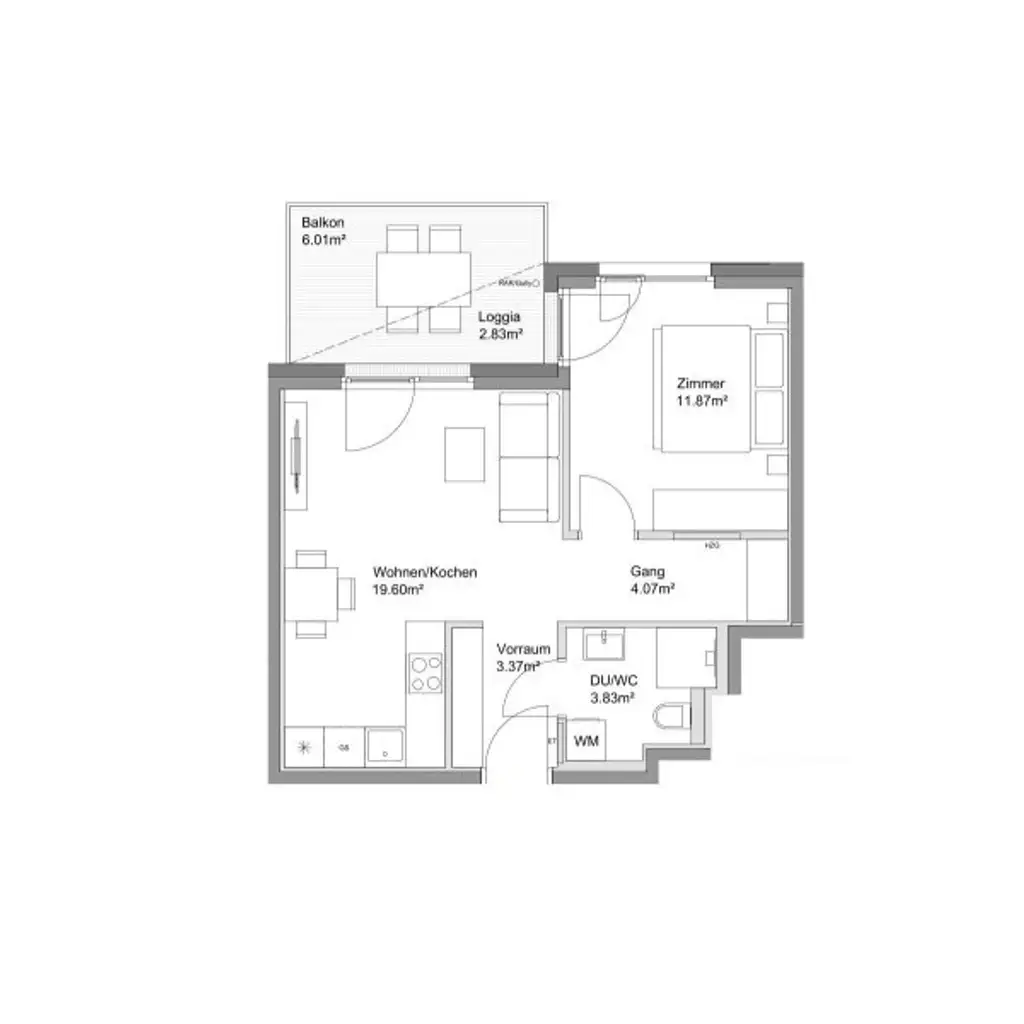 Erstbezug ab Dezember! 2-Zimmer-Balkonwohnung inkl. Stellplatz und Garten zu vermieten!