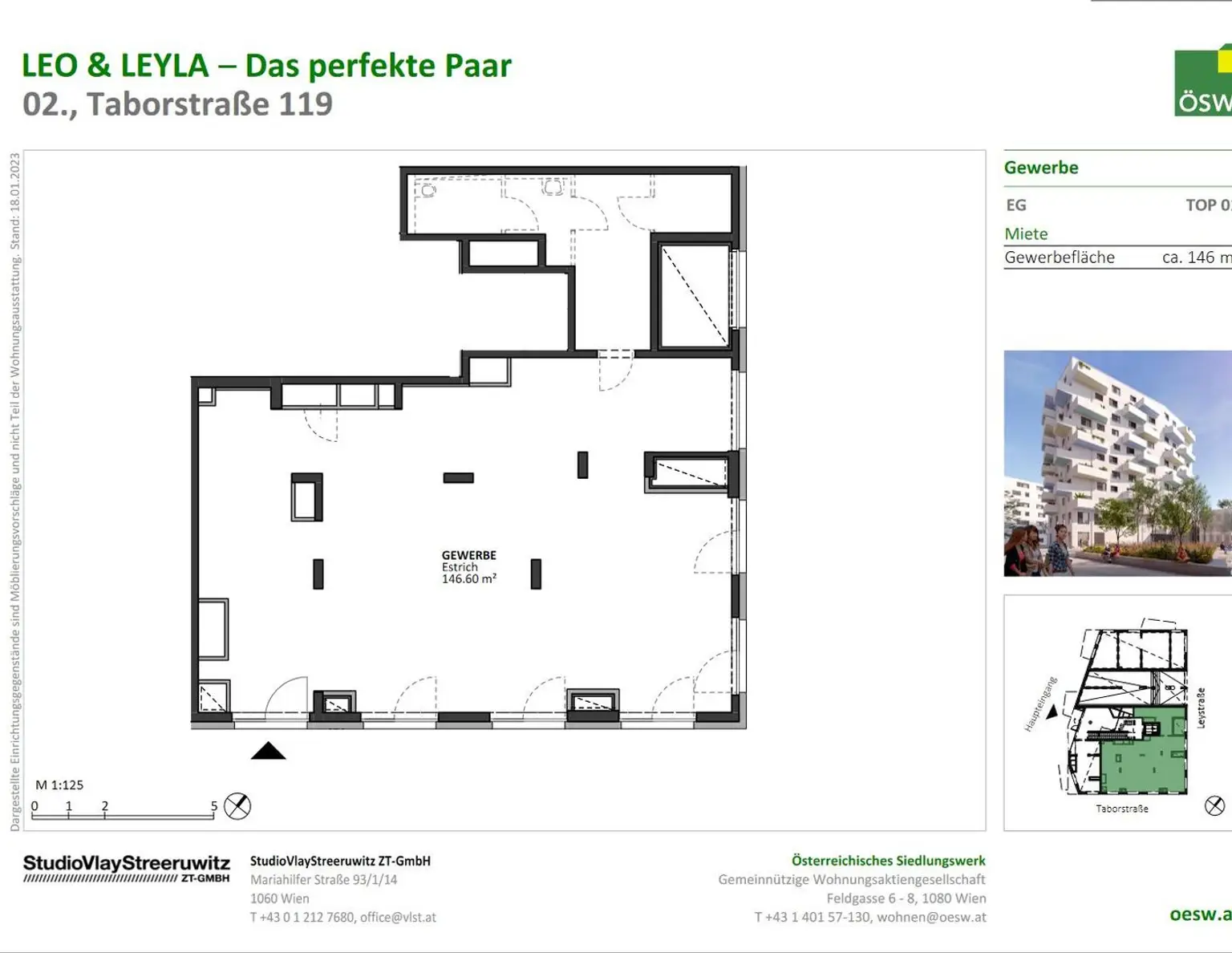 Geräumige Gewerbefläche in Wien - Taborstraße 119