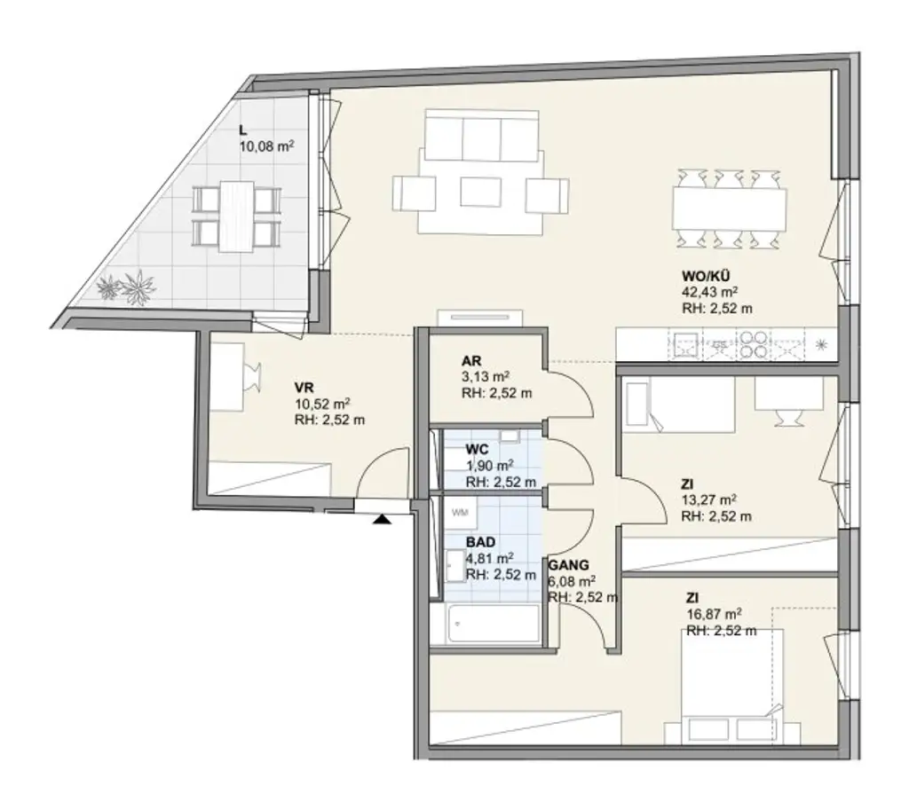 Geräumige 3 Zimmer-Neubauwohnung in Pradl mit Terrasse und Autoabstellplatz