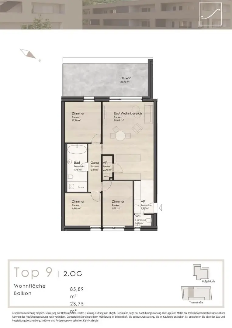 Grundriss Top 9, 2.OG