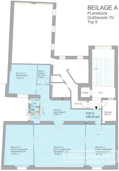 Exklusives Dachgeschossbüro nahe dem Wiener Schwarzenbergplatz – Stil trifft Lage. | ZELLMANN IMMOBILIEN