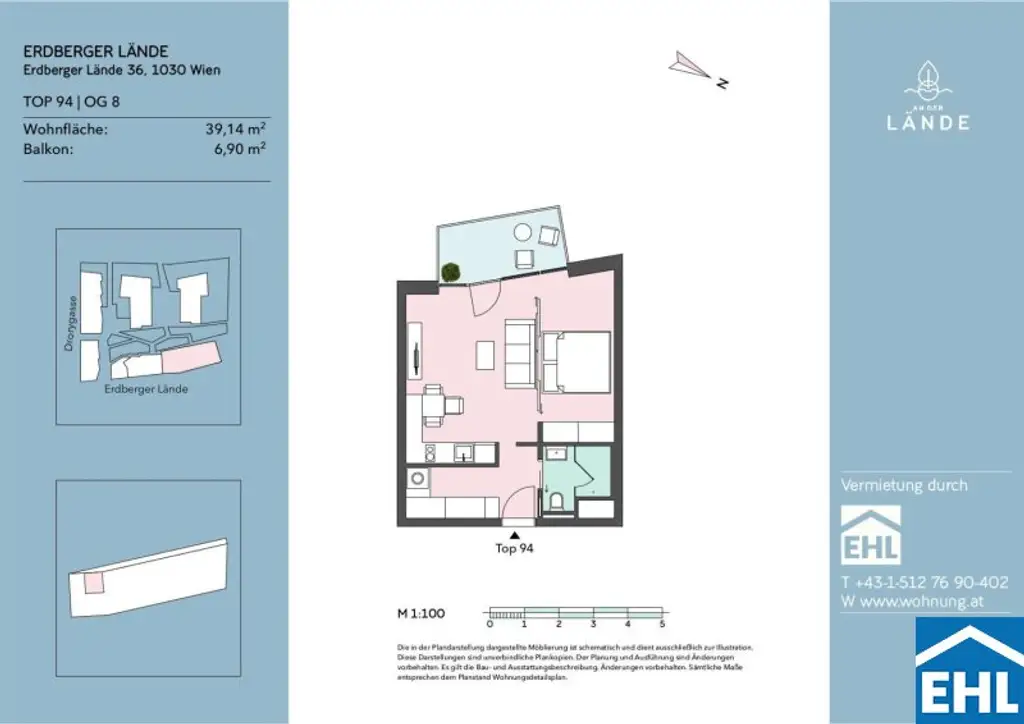 Topmoderner 2-Zimmer-Wohnraum über den Dächern Wiens