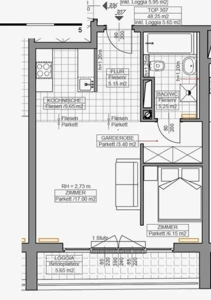 1,5-Zimmerwohnung mit Loggia in 1180 Wien zu vermieten!