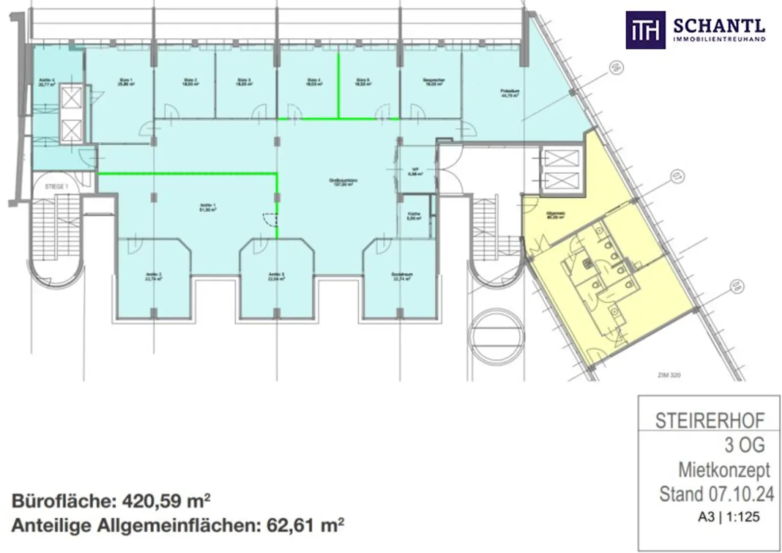 BESONDERE BÜROFLÄCHEN IM HERZEN VON GRAZ! TOP-INNENSTADTLAGE DIREKT AM JAKOMINIPLATZ! TRAUMHAFTE AUSSICHT! TIEFGARAGE! PROVISIONSFREI!