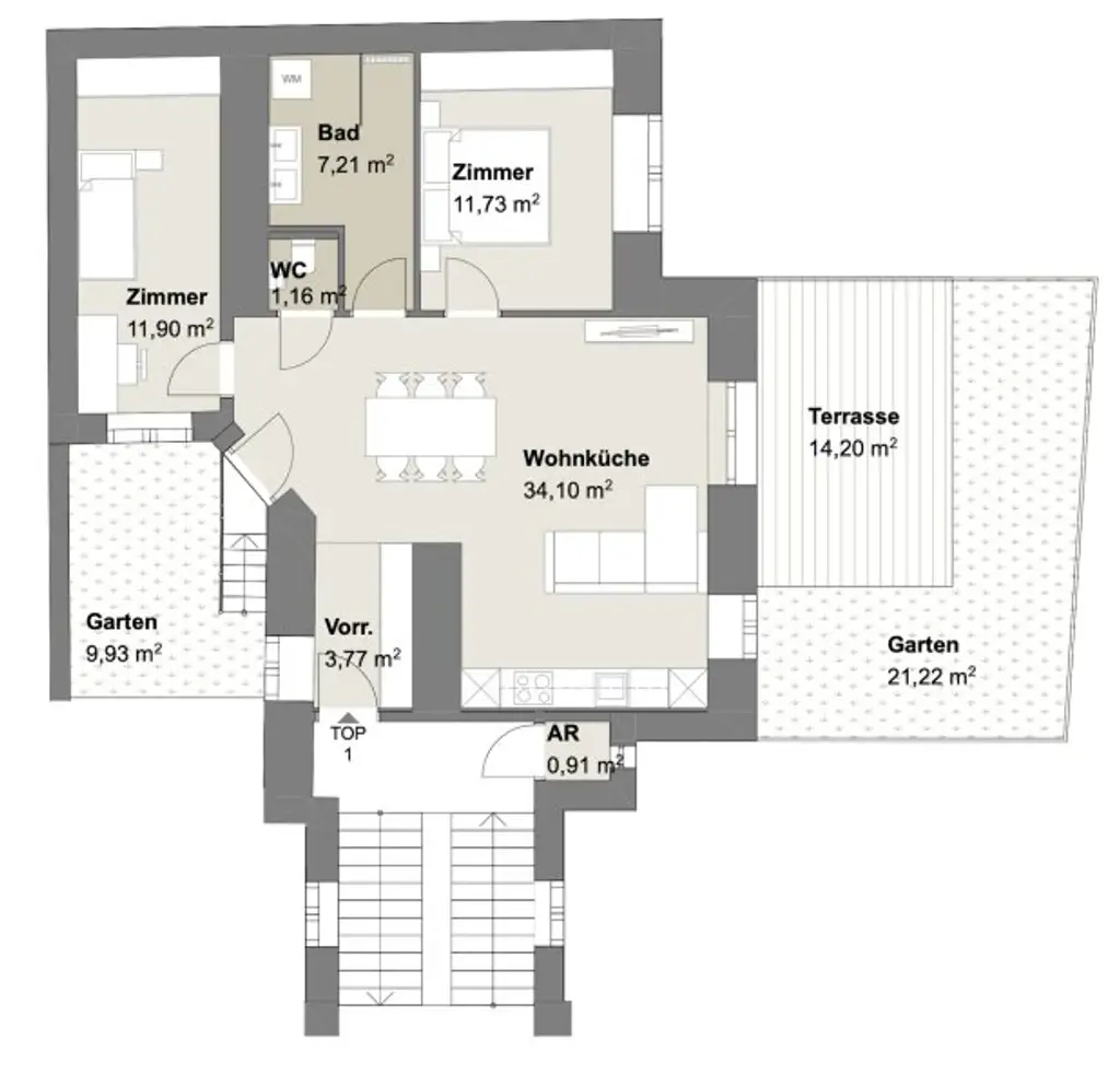 Traumhafte Gartenwohnung im Luxus-Altbau! Erstbezug mit 3-Zi. und 2 Terrassen!