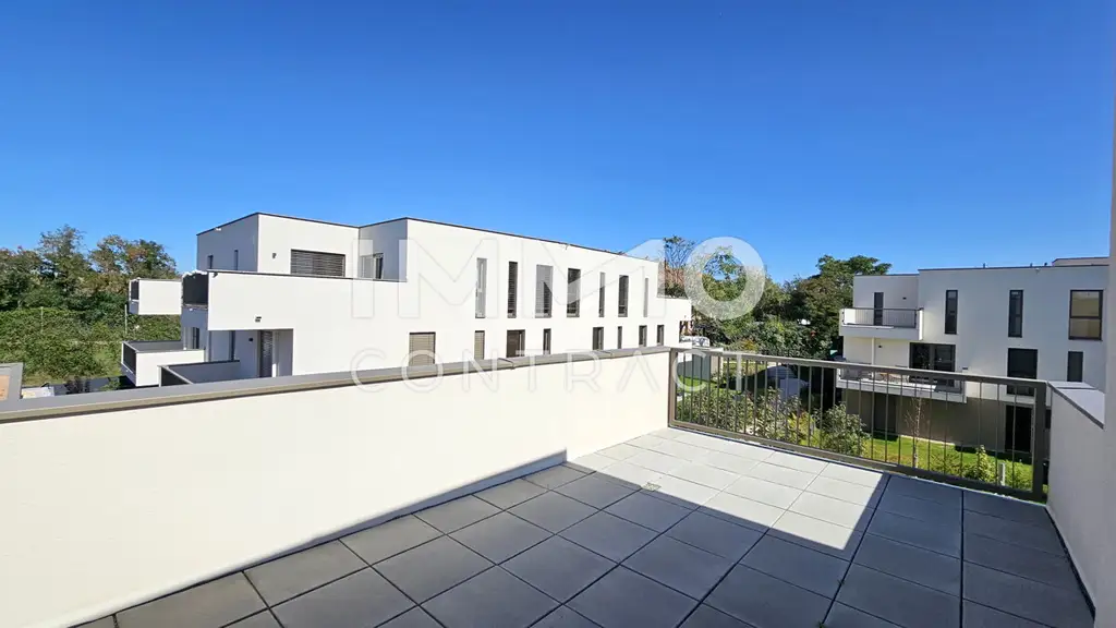 Terrassentraum: Moderne, helle 3-Zimmer-Wohnung mit Grünblick im Erstbezug - provisionsfrei!