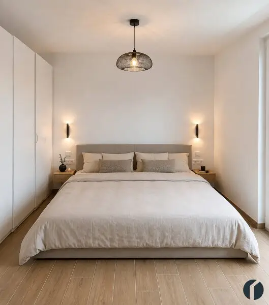 Einrichtungsbeispiel Schlafzimmer 1 (KI-generiert)