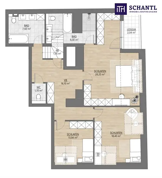 Luxuriöses Penthouse in Bestlage: Private Liftfahrt - 50 m² Sonnenterrasse - 5 Zimmer. So will man leben!