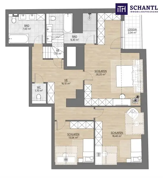 Luxuriöses Penthouse in Bestlage: Private Liftfahrt - 50 m² Sonnenterrasse - 5 Zimmer. So will man leben!