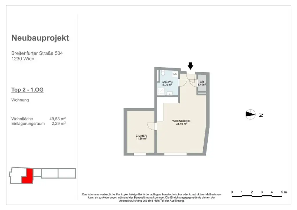 ERSTBEZUG | Charmante, lichtdurchflutete 2-Zimmer Wohnung in hochwertiger Ausführung | TOP 2