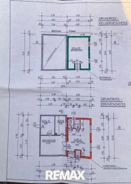 Grundriss Keller und EG Haus