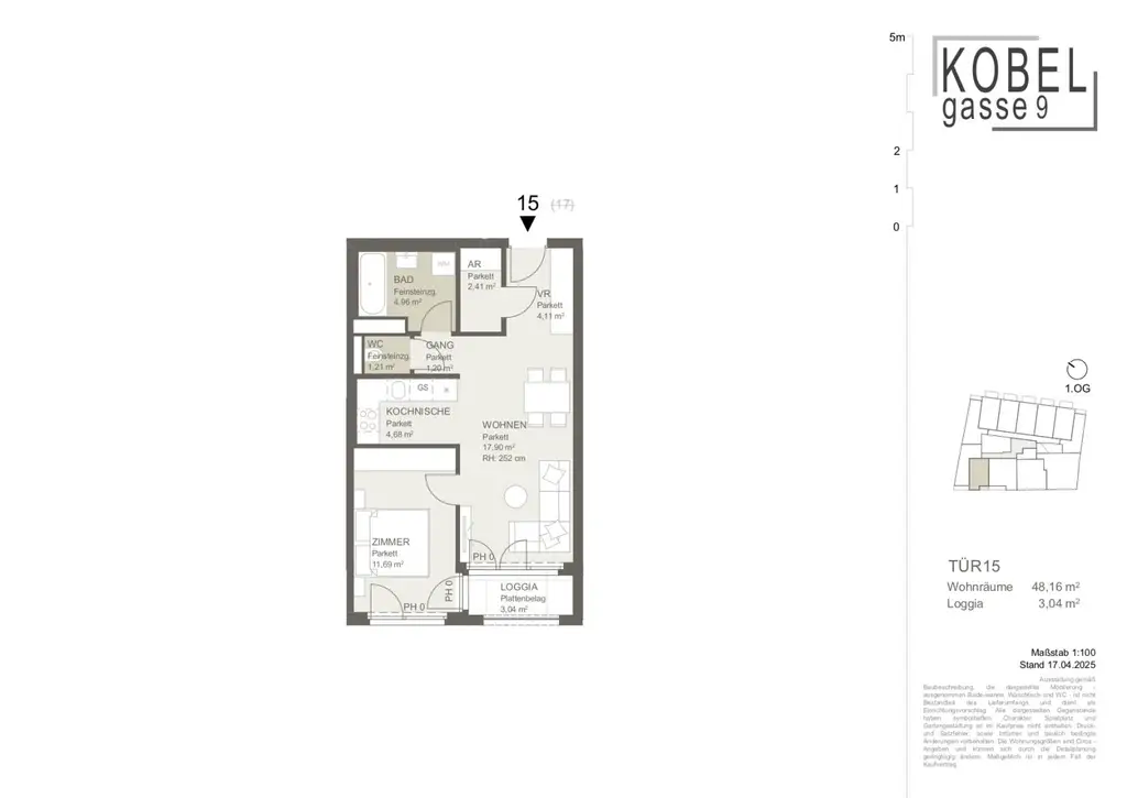 2-Zimmer-Wohnung mit Loggia