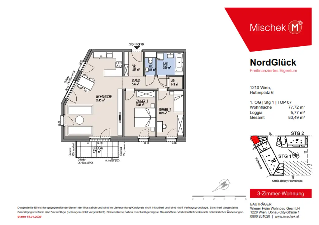 Jetzt sichern: 3-Zimmer-Neubauwohnung mit Loggia – Erstbezug & provisionsfrei!