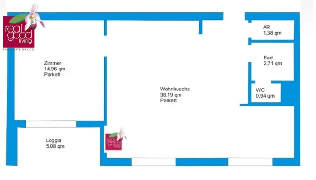 2‑Zimmer‑Wohnung mit Loggia beim Westbahnhof – ruhige Innenhoflage, voll möbliert