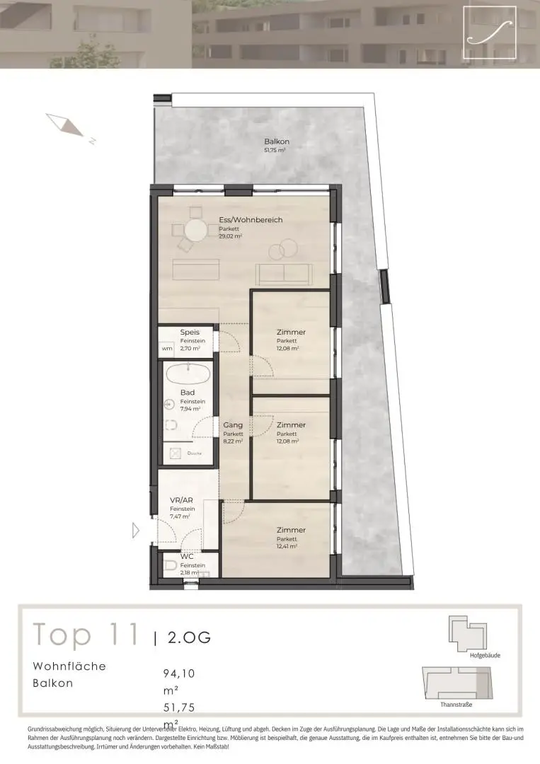 Grundriss Top 11, 2.OG