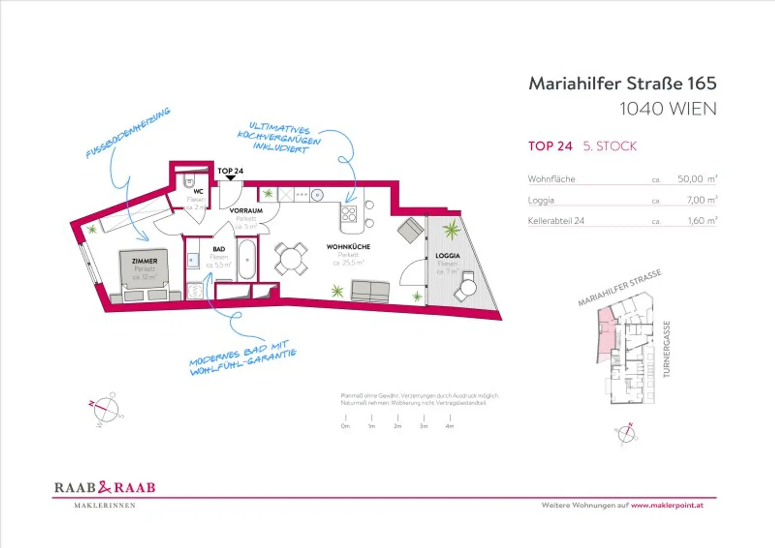 2-Zimmer-Wohnung mit Loggia auf der Mariahilfer Straße - bei U3/U6 Station Westbahnhof