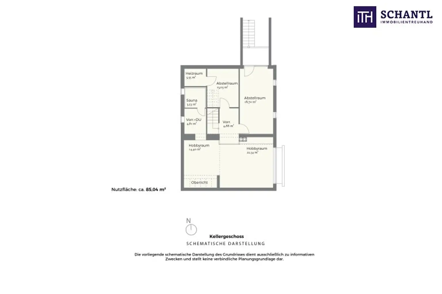 Grundriss Kellergeschoss, schematische Darstellung