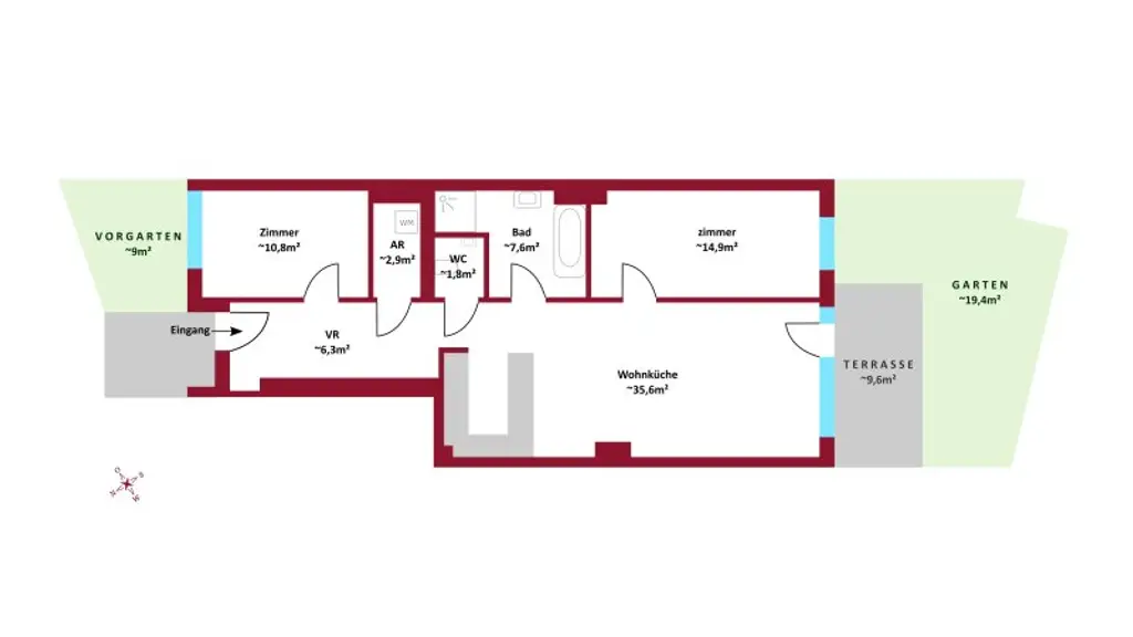 Traumhafte Gartenwohnung mit Klimaanlage I Garage I Eigengarten