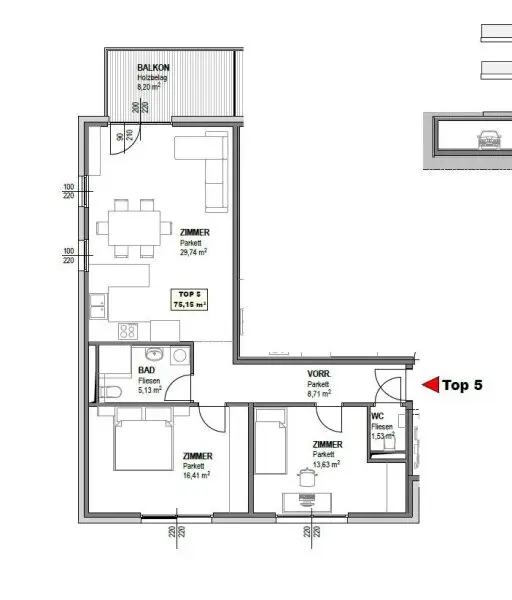 Praktisch, modern, hell – ideal für Paare
