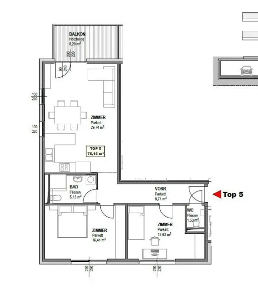 Praktisch, modern, hell – ideal für Paare