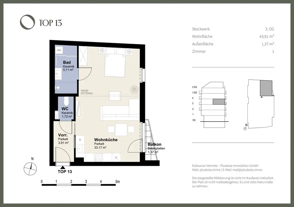 DAS VIVENOT – "ONE ROOM WONDER" MIT BALKON