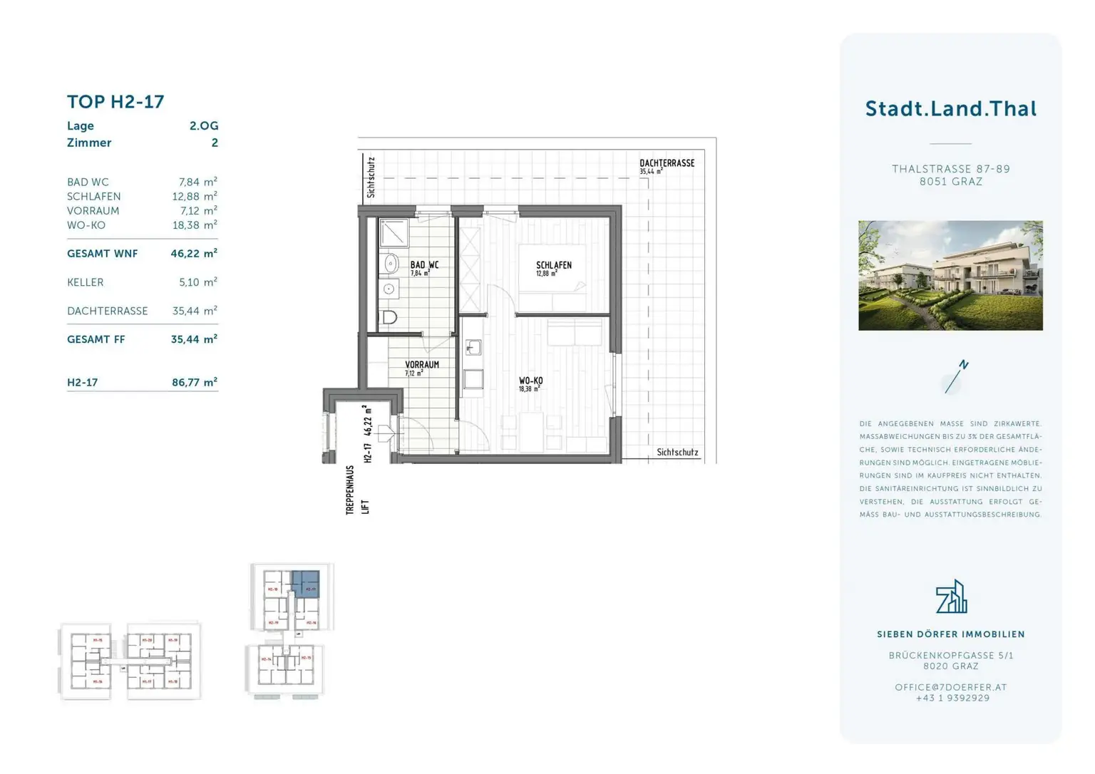 46 m² Dachterrassen-Wohntraum in Graz-Gösting – 2 Zimmer