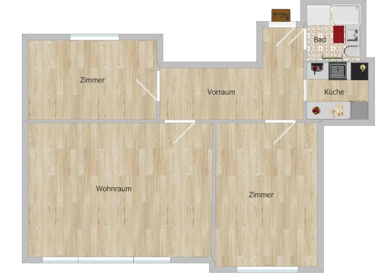 AUSGEZEICHNETE INFRASTRUKTUR - SCHÖNE VERMIETETE 3-ZIMMER-WOHNUNG MIT IDYLLISCHEM GEMEINSCHAFTSGARTEN