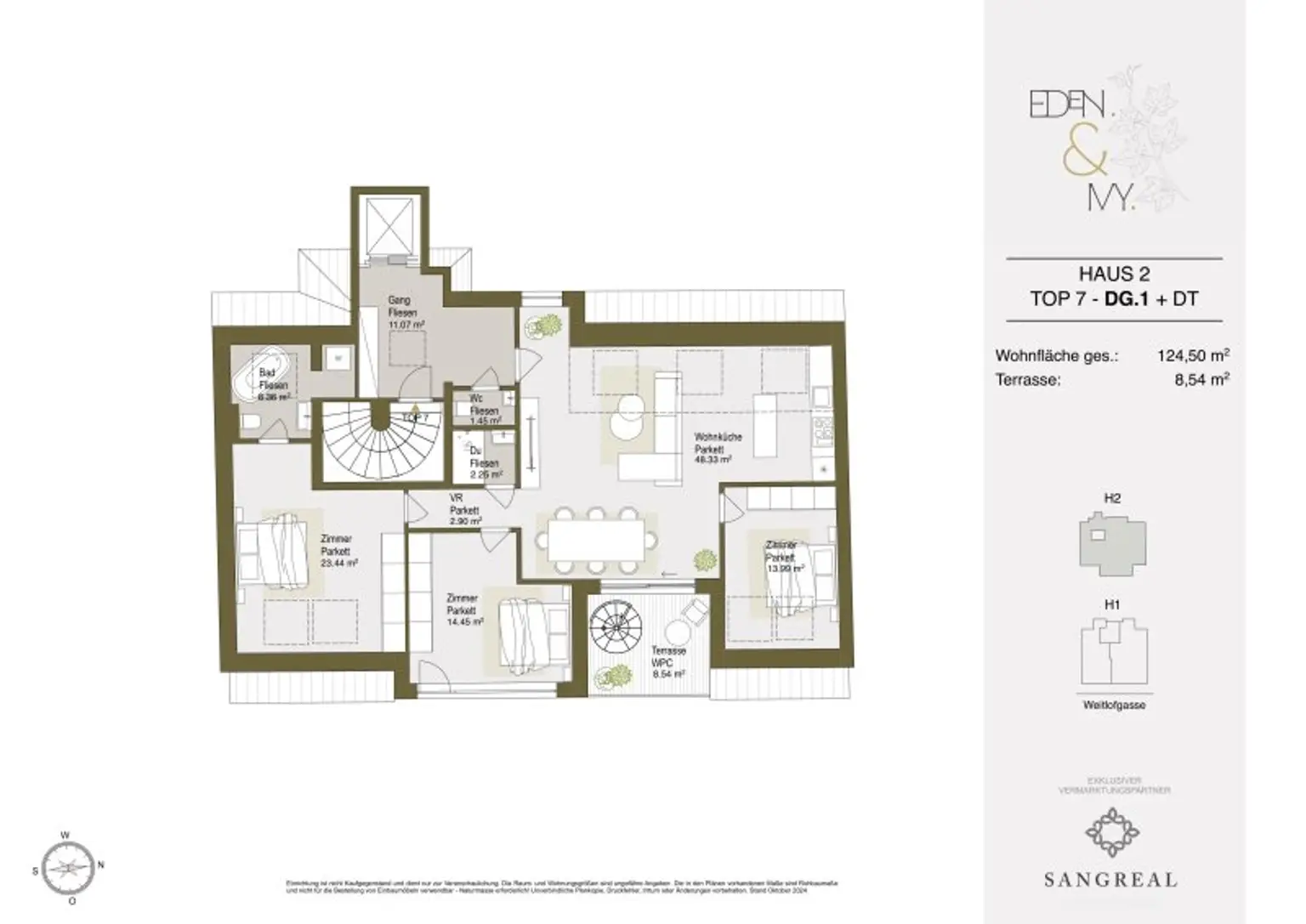 EDEN & IVY - HELLES 4-ZIMMER-PENTHOUSE MIT DACHTERRASSE