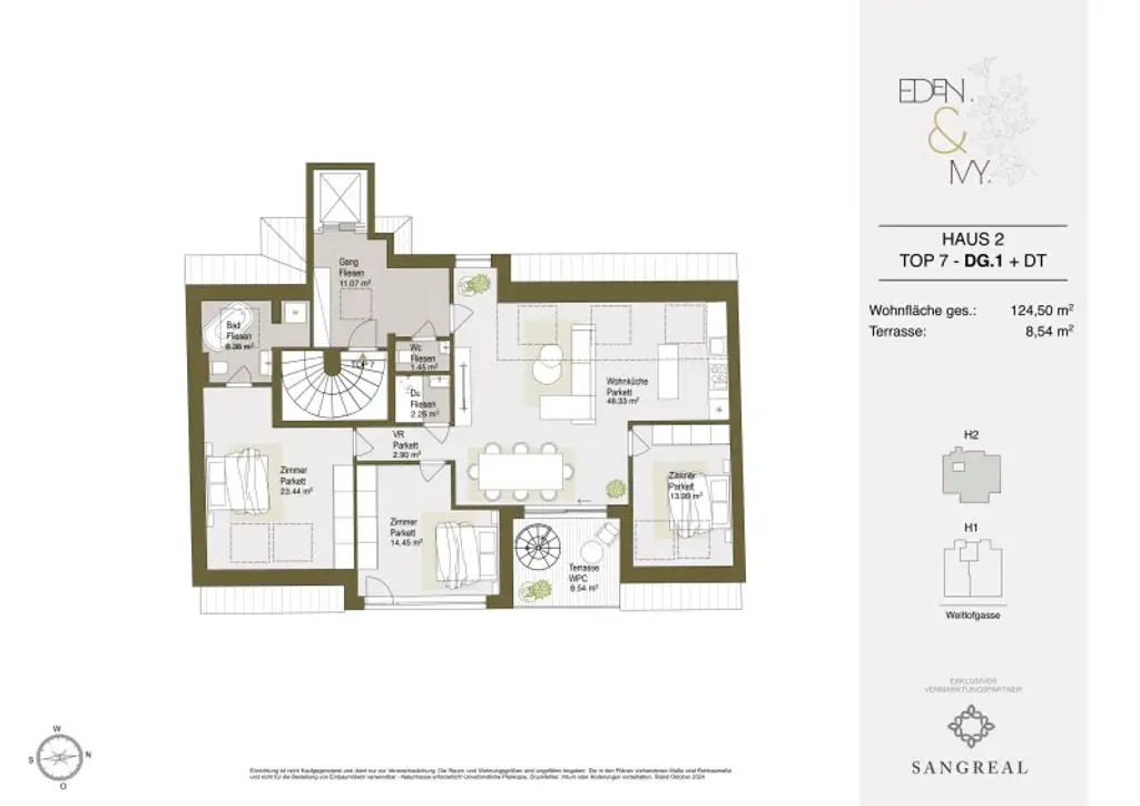 EDEN & IVY - HELLES 4-ZIMMER-PENTHOUSE MIT DACHTERRASSE