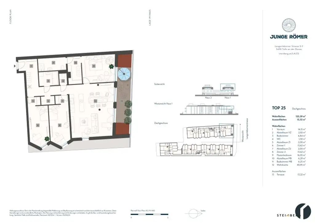 4 Zimmer Wohnung mit Dachterrasse