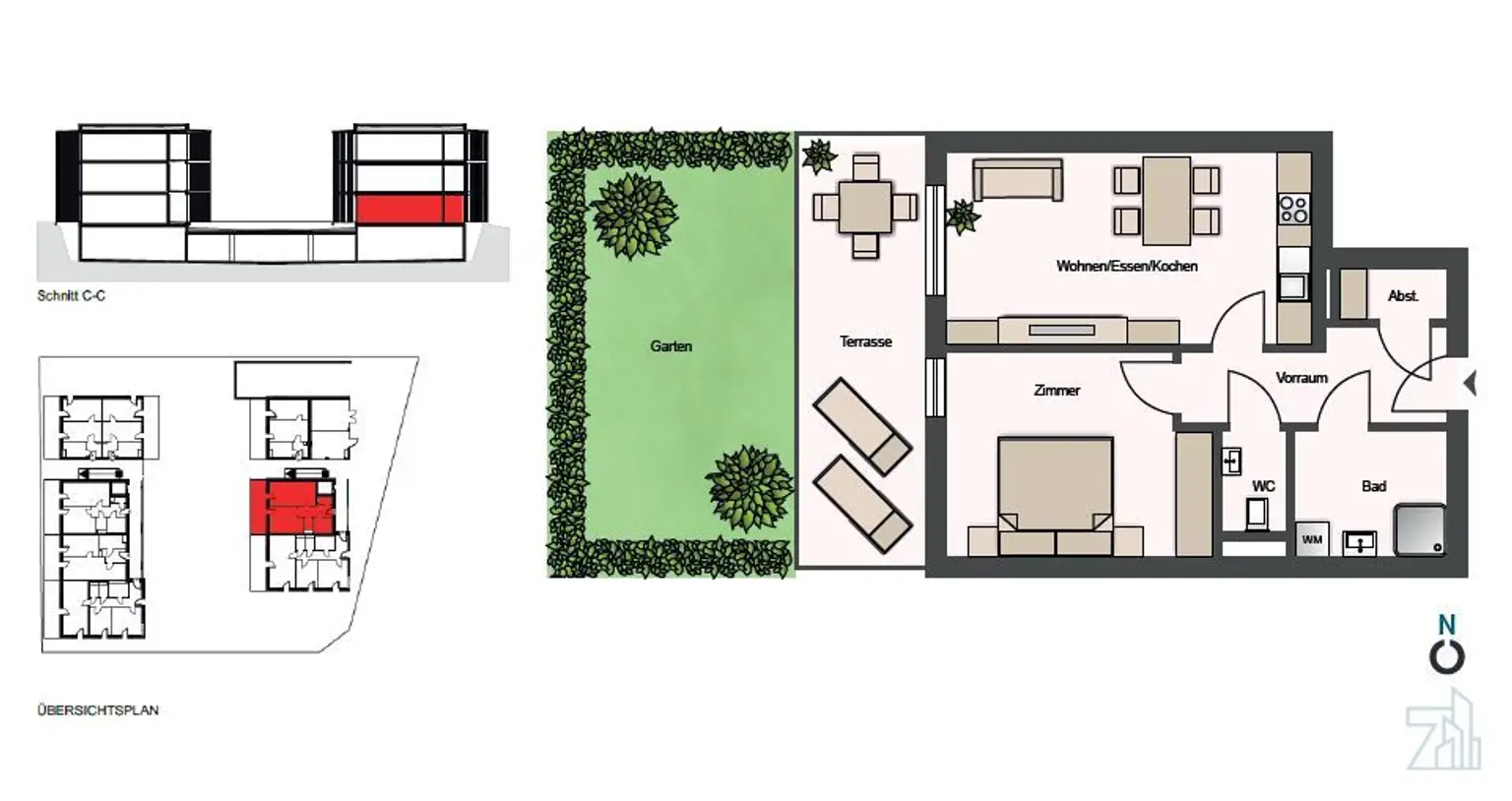 47,69 m² Neubau-Gartenwohnung mit Terrasse & Tiefgarage in Graz-Straßgang - AB 01.02.2026