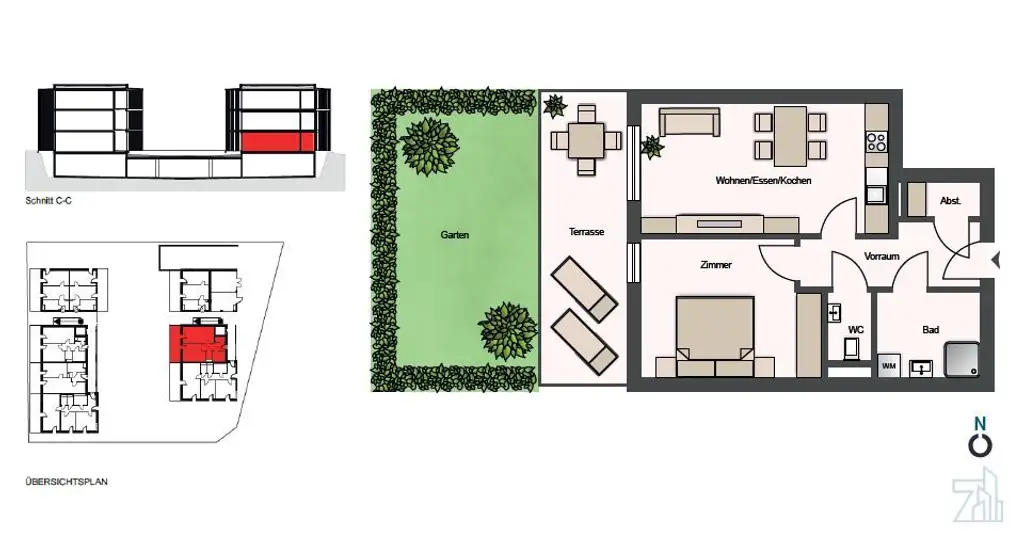 47,69 m² Neubau-Gartenwohnung mit Terrasse & Tiefgarage in Graz-Straßgang - AB 01.02.2026