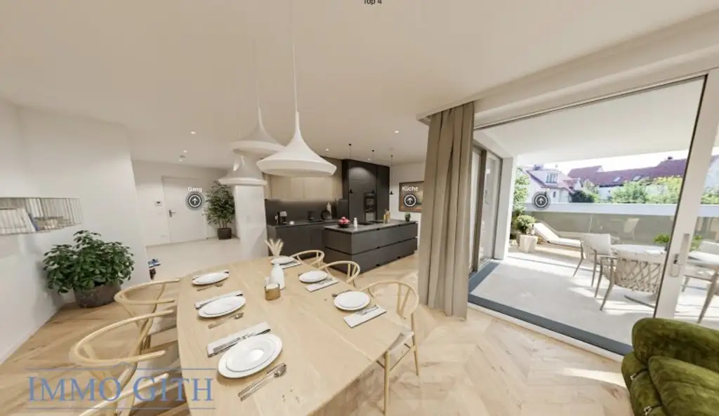 EXKLUSIVE CA. 125 m² GROSSE 3-ZIMMER-RESIDENZ MIT 32 M² PANORAMATERRASSE IM REFUGIUM SONNBERG ZU KAUFEN! – WOHNEN IN PERCHTOLDSDORFS BESTLAGE