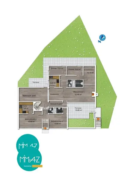 KLEINOD BEIM ROTEN BERG • Stilvoller Bungalow mit Eigengarten • 7 Zimmer • 2 Terrassen • Flexible Nutzung • Zeitloser Wohnkomfort