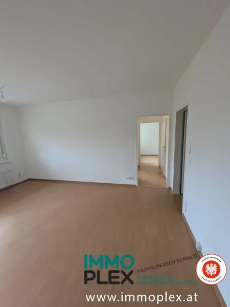 Wohnzimmer mit Blick ins Schlafzimmer