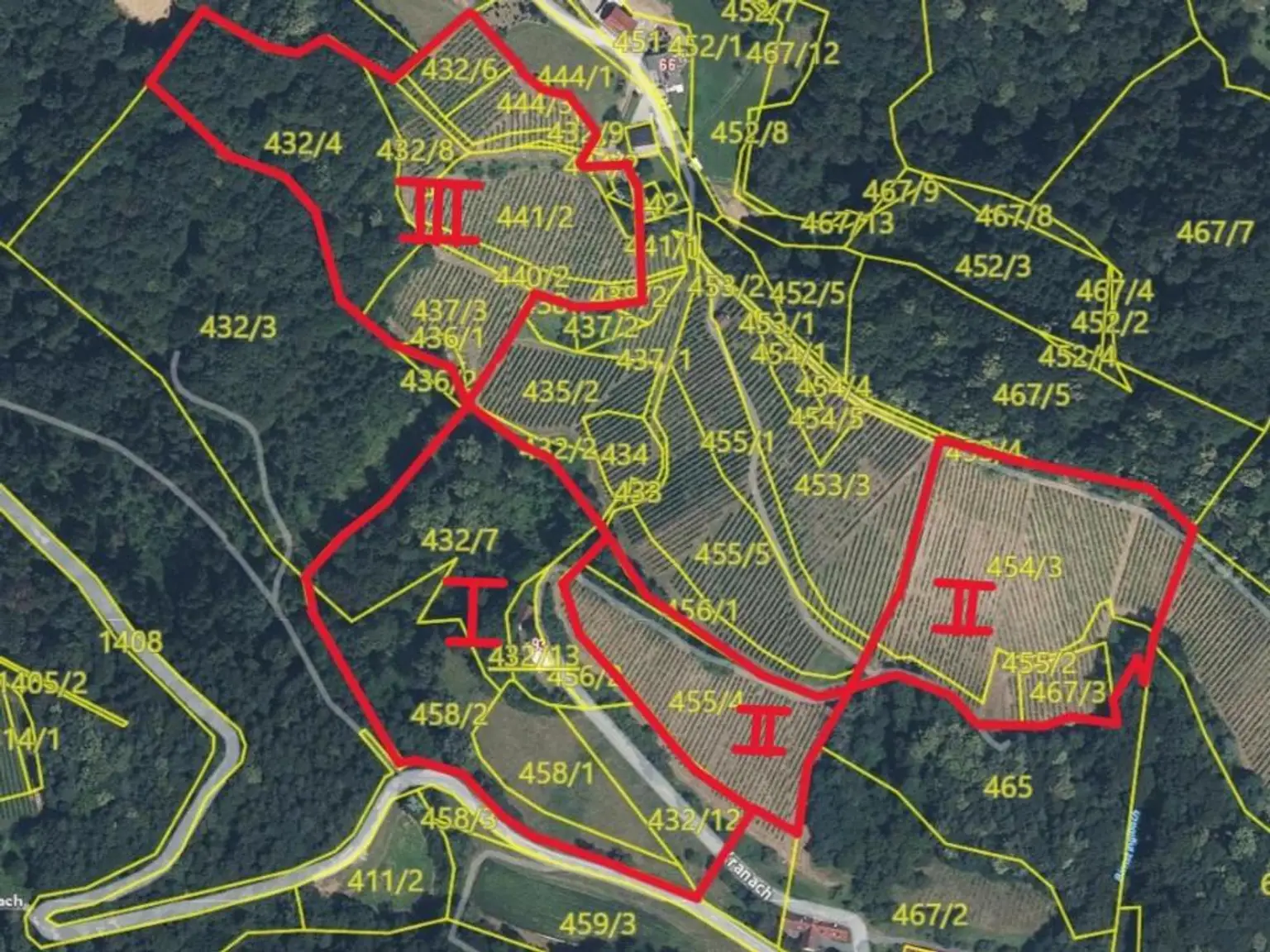 Gis-Gesamtfläche mit ungefähren Grenzverlauf und Z