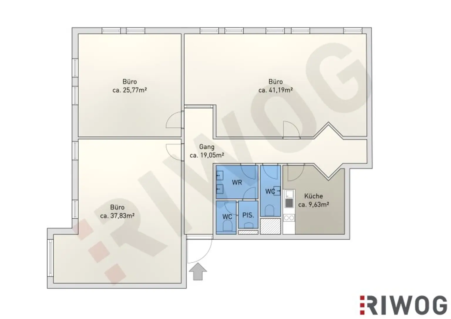 124m² Büro im IZ-Süd | Parkplätze am Gelände | optionale Lagerhalle mit ca. 294m² verfügbar