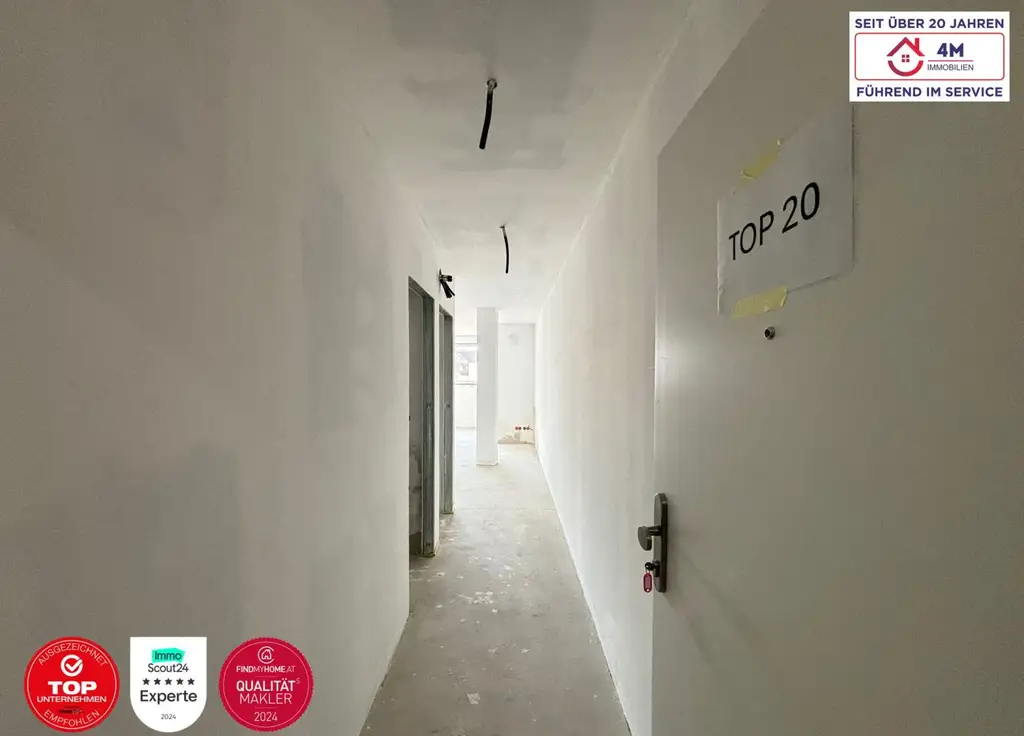 Top-Erstbezug im Neubau! Perfekt geschnittene 2-Zimmer-Wohnung mit 54,40 m² im 4. Liftstock