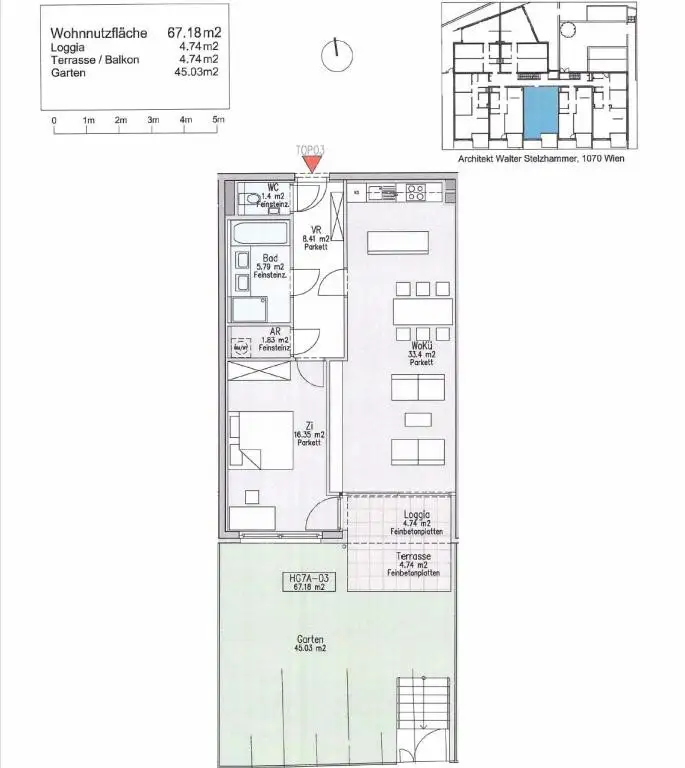 Super-schicke Gartenwohnung in grüner, ruhiger Parklage!! OHNE MÖBEL!!
