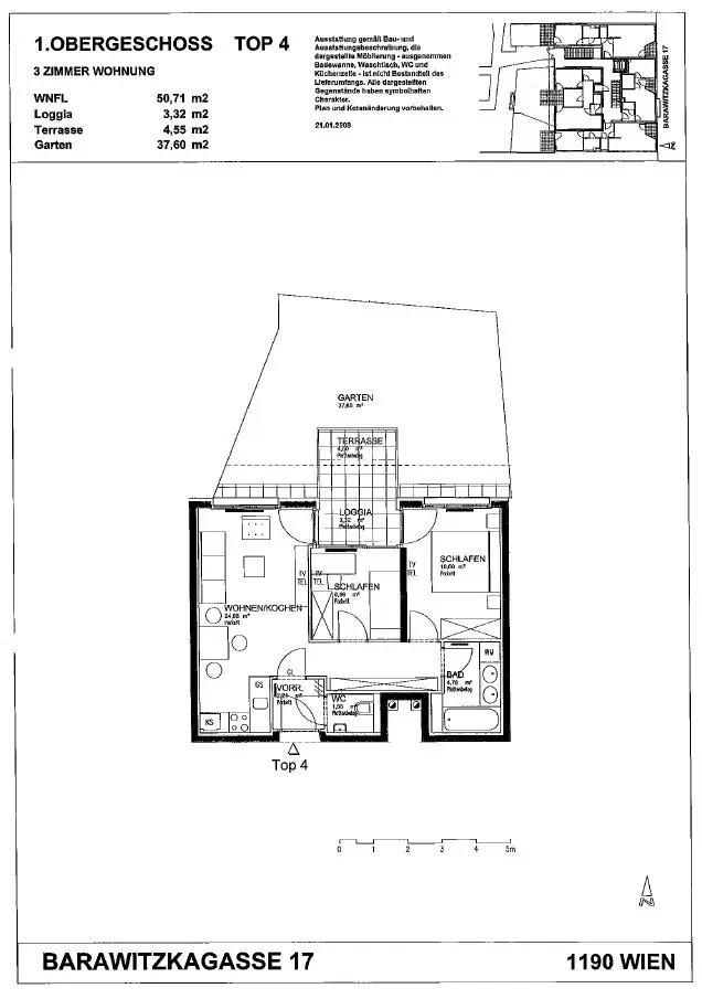 Charmante 3-Zimmer-Gartenwohnung im 19. Bezirk - Innenhoflage!
