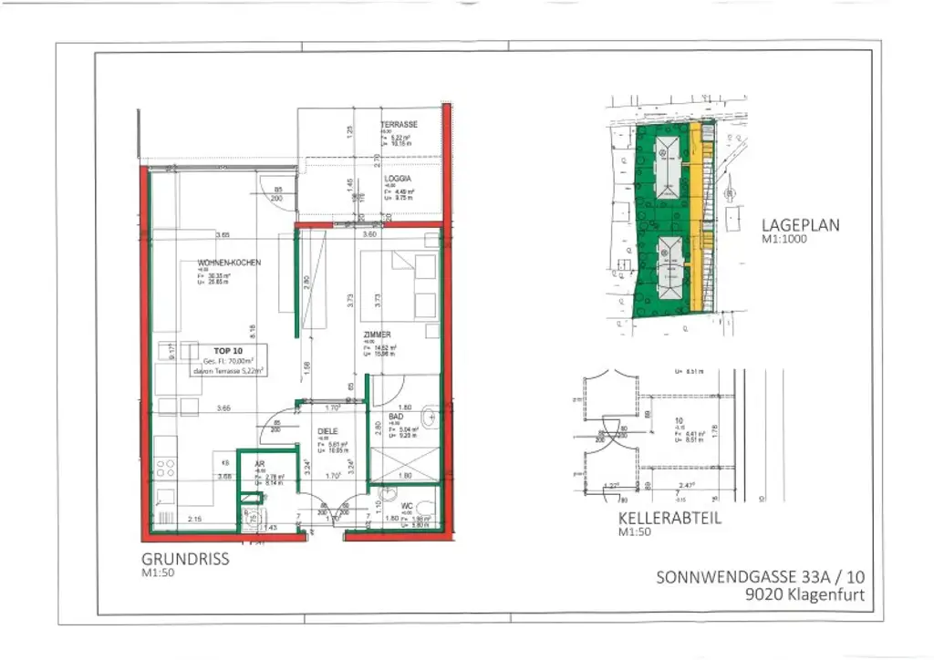 Neuwertige, teilmöblierte 2 Zimmer Penthousewohnung mit Terrasse und Carport in Klagenfurt