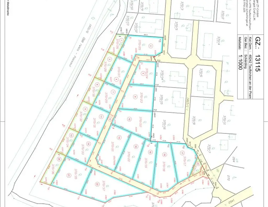 Baugrundstück 370/19 mit 924m² in Taufkirchen an der Pram