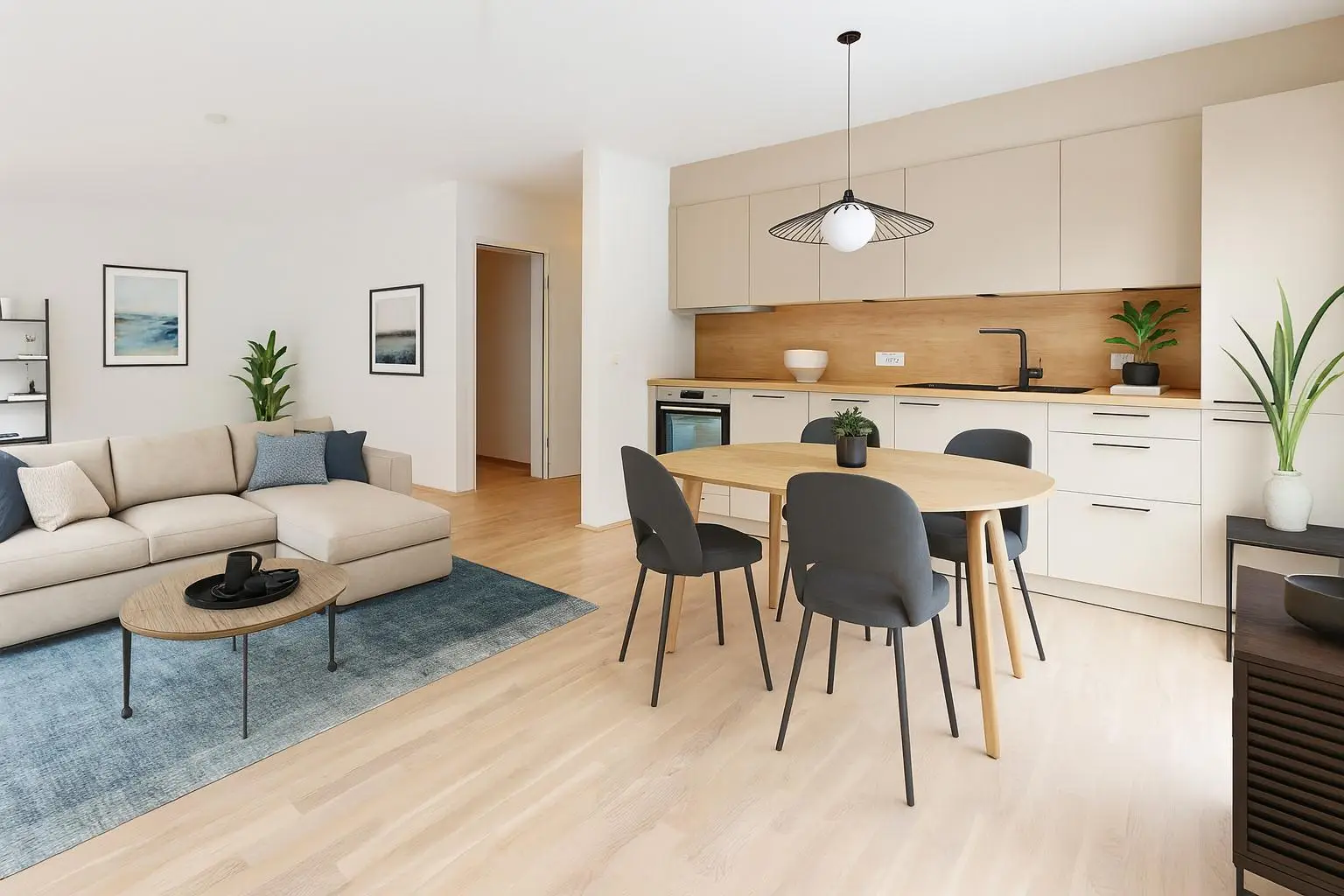 Wohnung - Wohn-Ess-Kochbereich Visualisierung