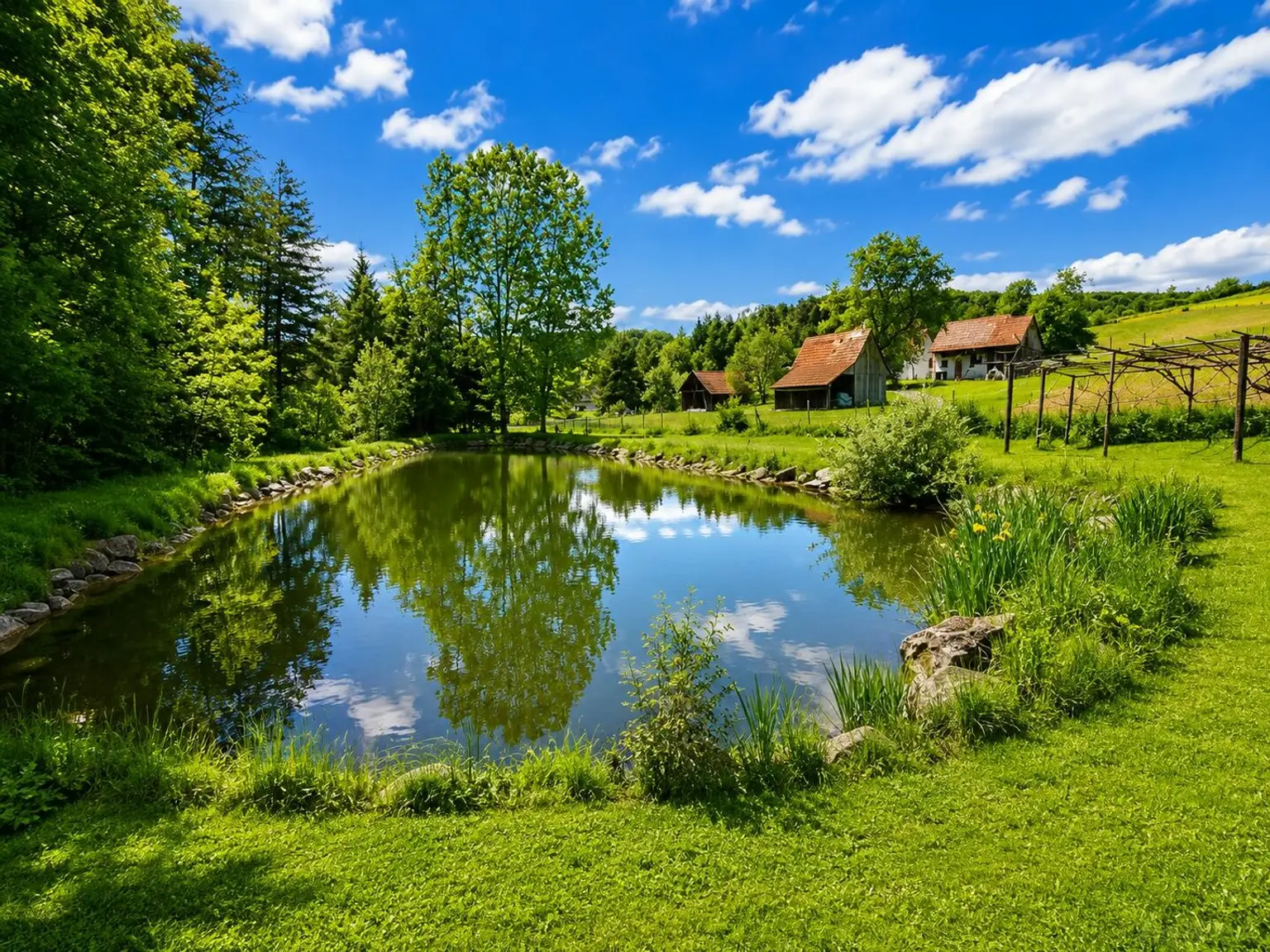 Idyllisches Landstück mit eigenem Fischteich