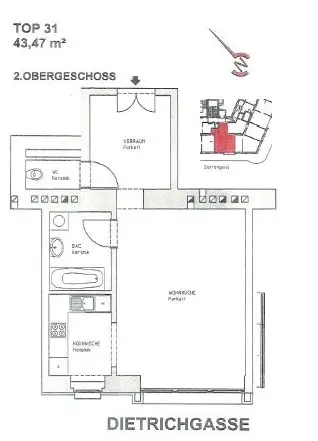 Historischer Charme in Toplage – sanierte 1-Zimmer-Altbauwohnung!