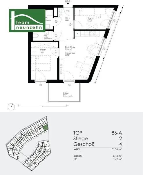 Wohngenuss nahe der Alten Donau: 3-Zimmer Wohnung inkl. Freifläche und Einbauküche - beziehbar ab 01.01.2026!