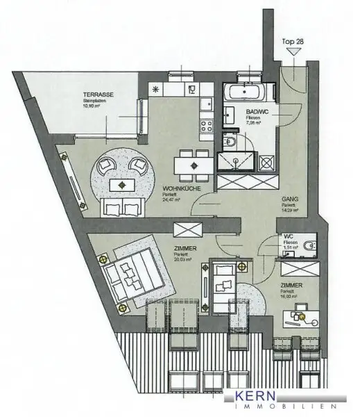 TOP-DACHTERRASSEN-WOHNUNG -- 3 ZIMMER -- FERNBLICK -- NÄHE URANIA!