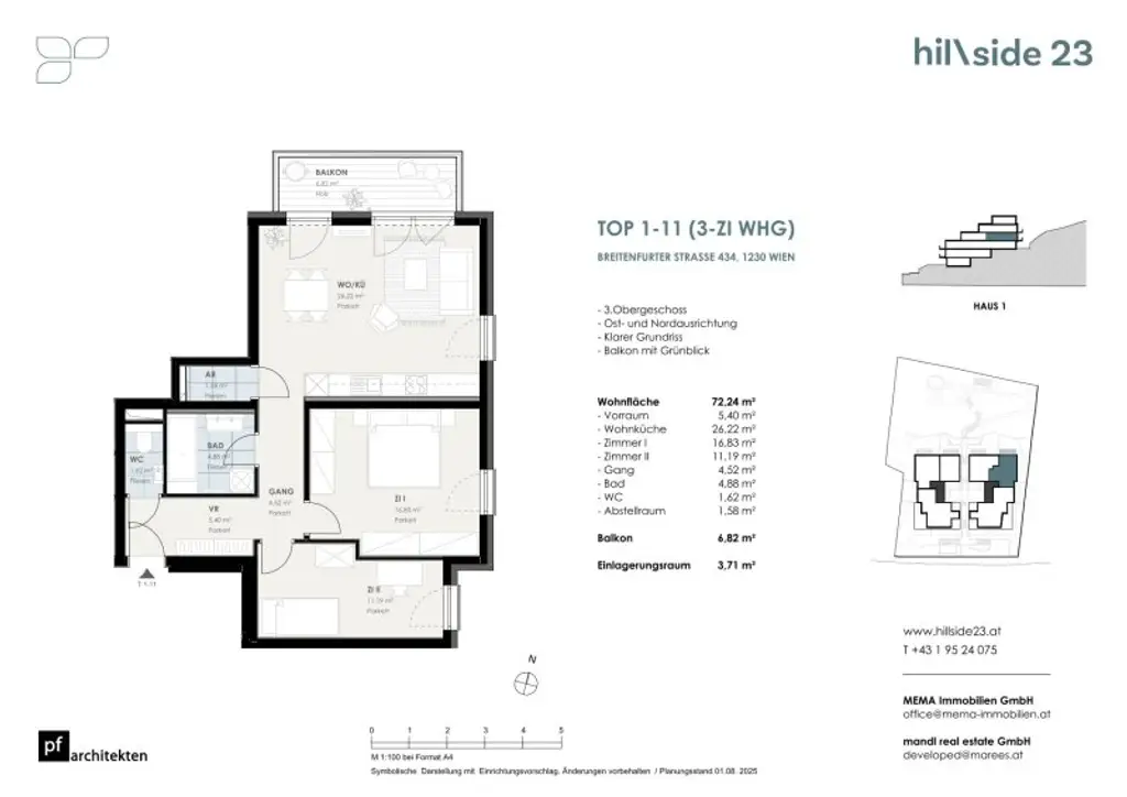 Erstklassige 3-Zimmer-Dachgeschosswohnung mit Balkon zu verkaufen!